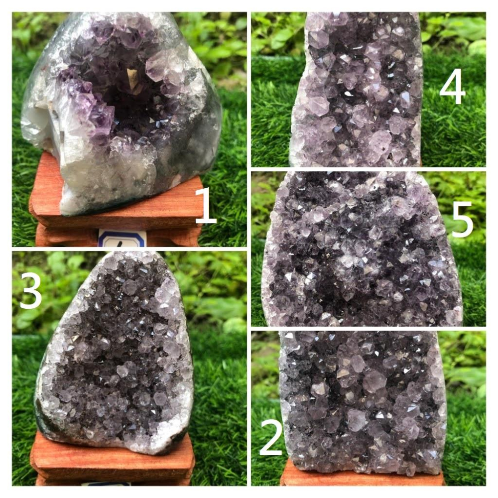 E天然烏拉圭紫水晶鎮水晶簇水晶片水晶洞送底座風水擺飾招財擺件消磁增加氣場珠寶玉石寶石擺件-細節圖2