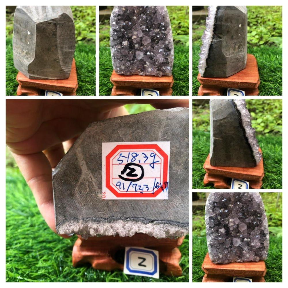 E天然烏拉圭紫水晶鎮水晶簇水晶片水晶洞送底座風水擺飾招財擺件消磁增加氣場珠寶玉石寶石擺件-細節圖3