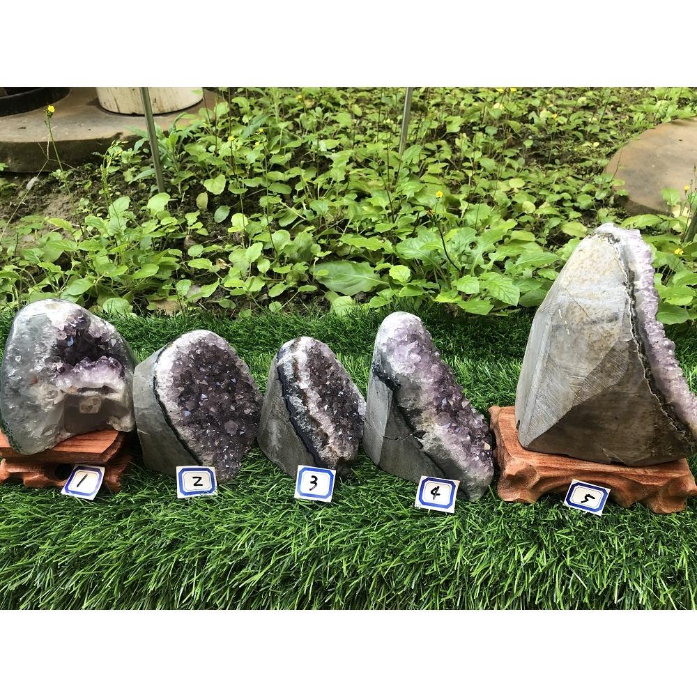 E天然烏拉圭紫水晶鎮水晶簇水晶片水晶洞送底座風水擺飾招財擺件消磁增加氣場珠寶玉石寶石擺件-細節圖8