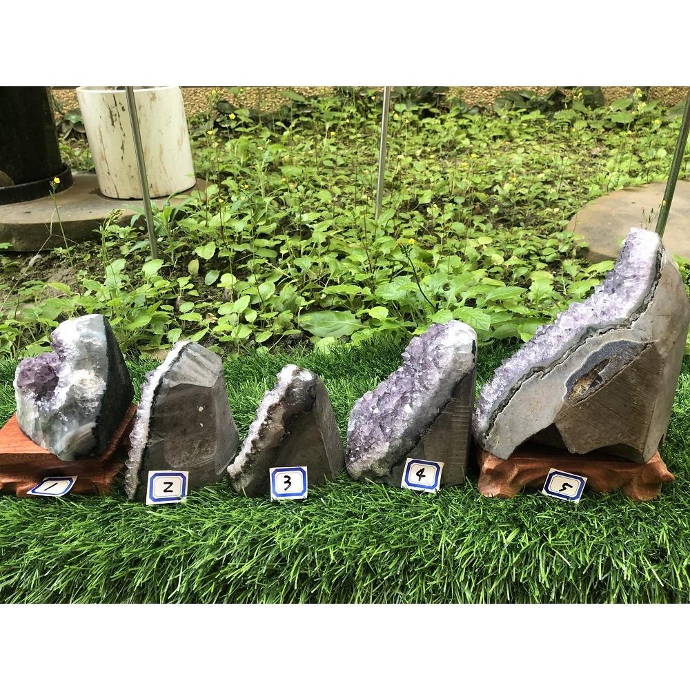 E天然烏拉圭紫水晶鎮水晶簇水晶片水晶洞送底座風水擺飾招財擺件消磁增加氣場珠寶玉石寶石擺件-細節圖9