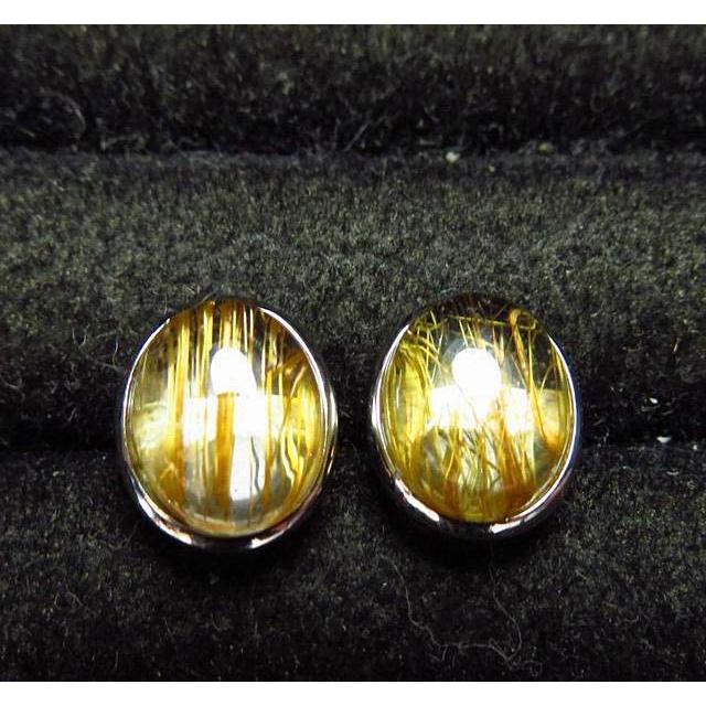 天然水晶鈦晶金髮晶全順銅髮*通透貓眼*極美AAA級9.5*7.8mm銅順髮耳釘耳飾耳環珠寶玉石首飾飾品-細節圖2