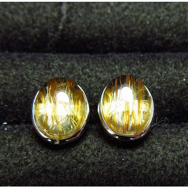 天然水晶鈦晶金髮晶全順銅髮*通透貓眼*極美AAA級9.5*7.8mm銅順髮耳釘耳飾耳環珠寶玉石首飾飾品-細節圖3