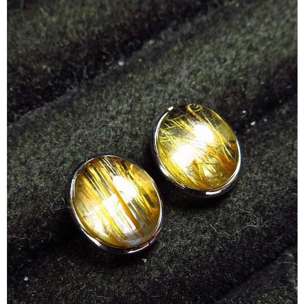 天然水晶鈦晶金髮晶全順銅髮*通透貓眼*極美AAA級9.5*7.8mm銅順髮耳釘耳飾耳環珠寶玉石首飾飾品-細節圖4