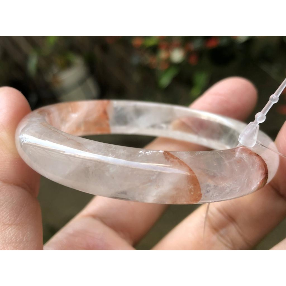 18.68圍透料彩虹光天然紅水晶紅膠花手鐲鐲子玉鐲手環珠寶玉石首飾飾品圓骨鐲圓條鐲-細節圖7