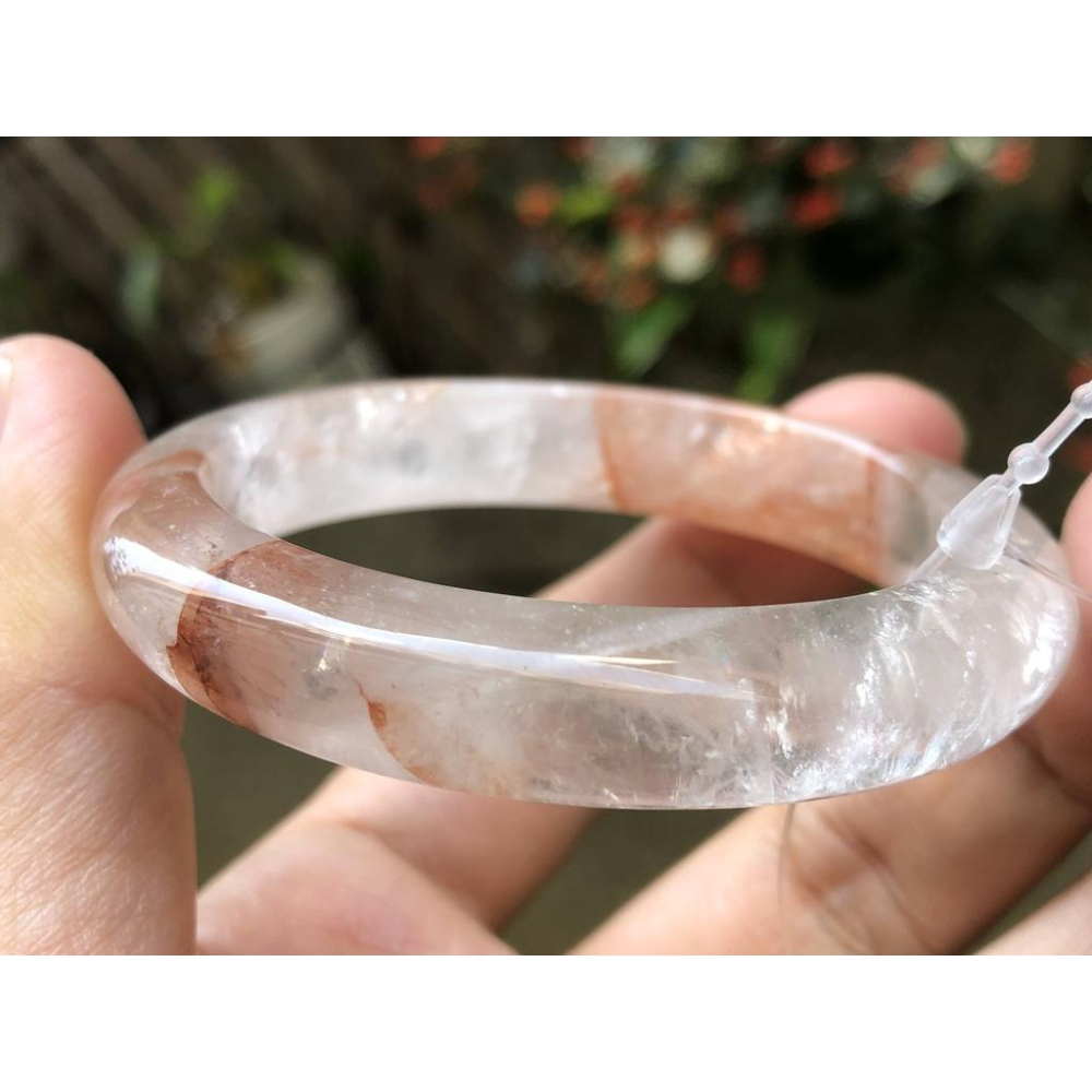 18.68圍透料彩虹光天然紅水晶紅膠花手鐲鐲子玉鐲手環珠寶玉石首飾飾品圓骨鐲圓條鐲-細節圖8