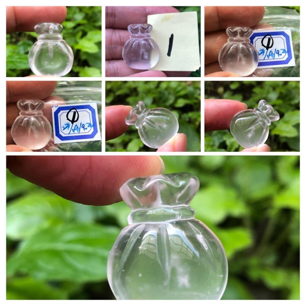 天然水沫玉鈉長石玉水沫子翡翠共生礦福袋狐狸吊墜飾品配件掛墜墬子玉石冰種玻璃種放光起螢光-細節圖3