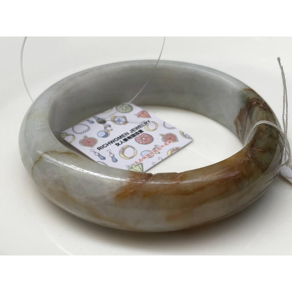 18.33圍瑕疵特惠天然玉石翡翠a貨緬甸玉硬玉黃翡紅翡手鐲玉鐲鐲子手環平安鐲扁口鐲珠寶玉石首飾飾品-細節圖4