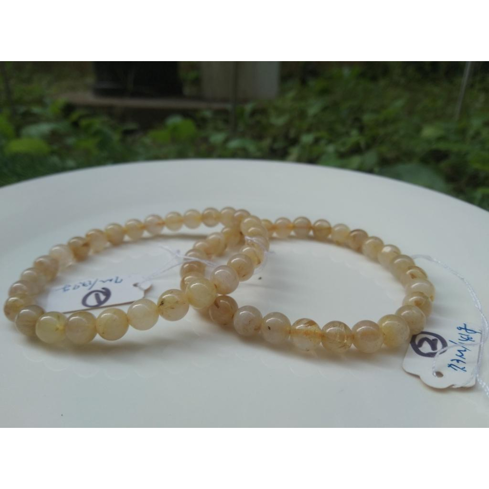 天然水晶之王清料金髮晶鈦晶單圈圓珠手鍊手珠手串7mm珠寶首飾寶石飾品-細節圖4