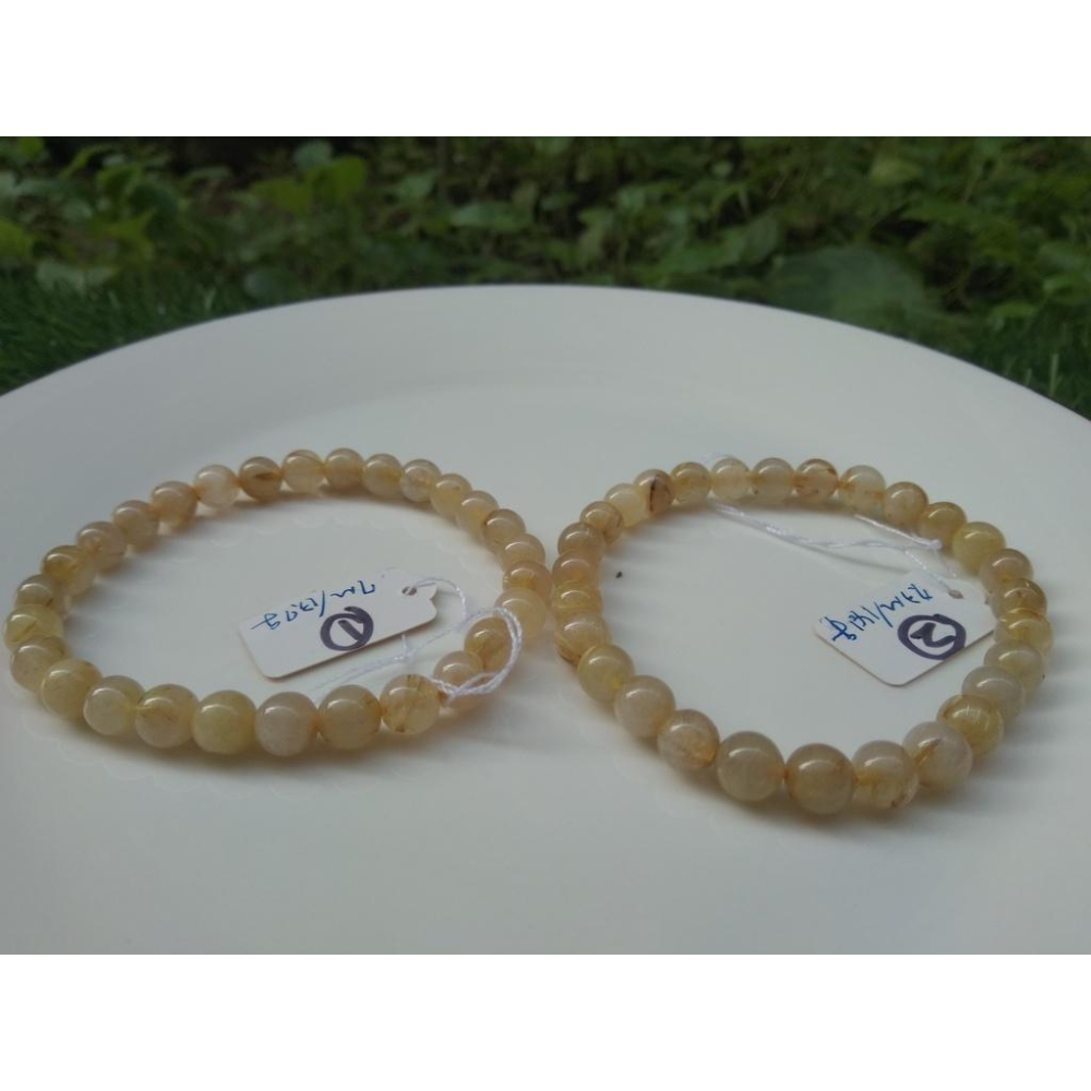 天然水晶之王清料金髮晶鈦晶單圈圓珠手鍊手珠手串7mm珠寶首飾寶石飾品-細節圖5