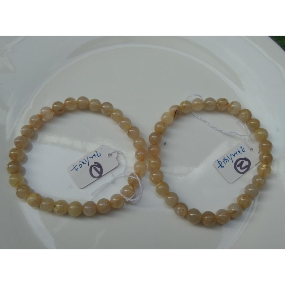 天然水晶之王清料金髮晶鈦晶單圈圓珠手鍊手珠手串7mm珠寶首飾寶石飾品-細節圖7