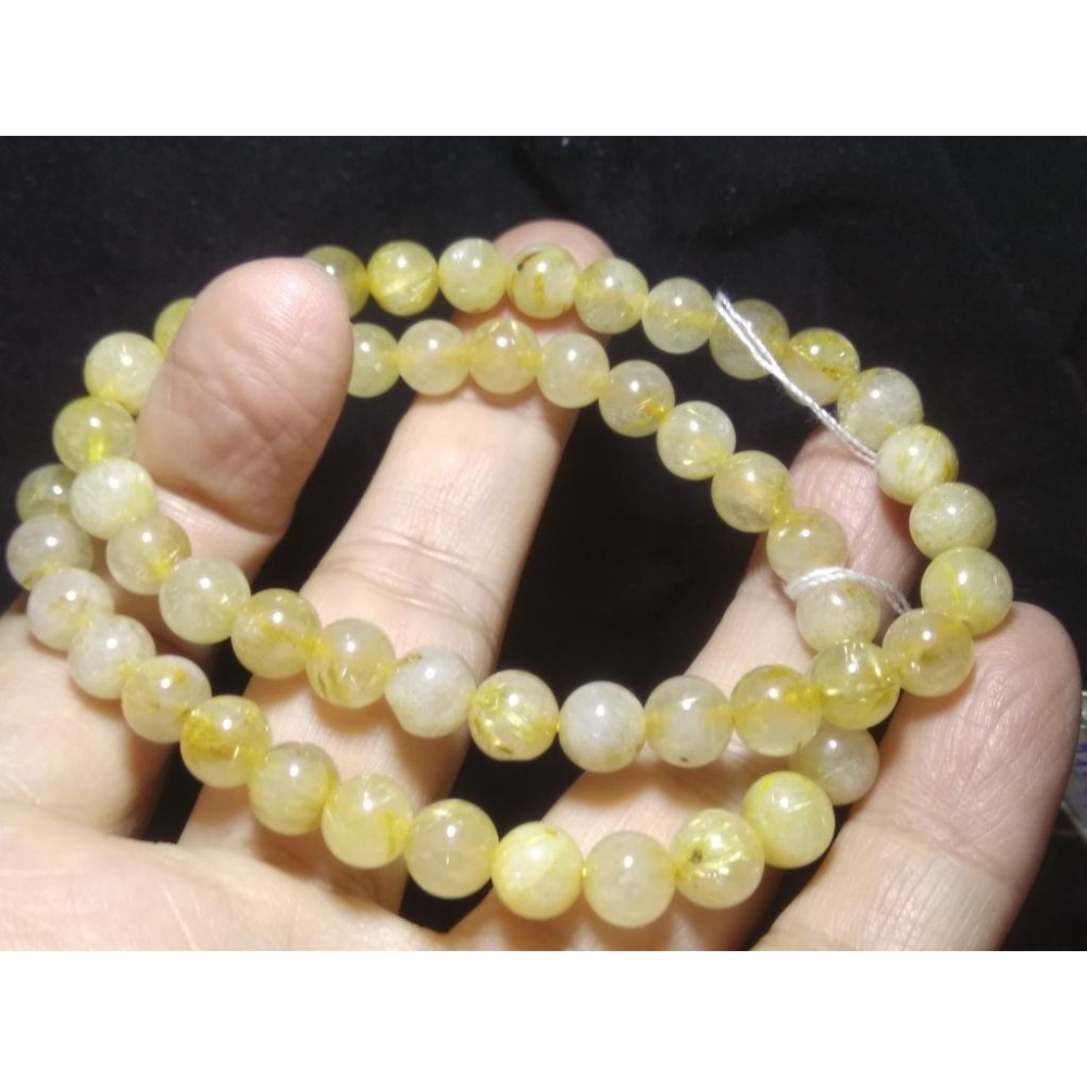 天然水晶之王清料金髮晶鈦晶單圈圓珠手鍊手珠手串7mm珠寶首飾寶石飾品-細節圖8