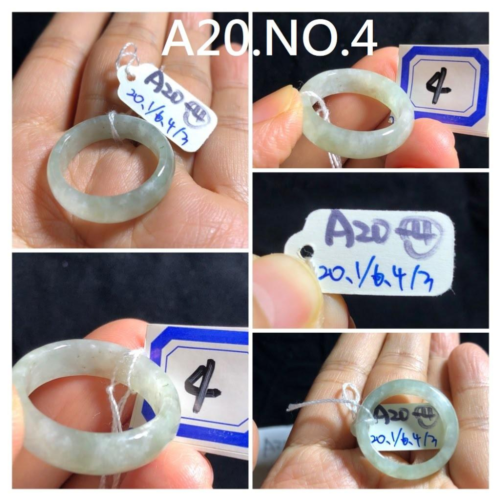 A20組天然玉石硬玉緬甸玉翡翠a貨冰種藍水老油青滿綠戒指指環玉戒/內徑20.1mm-細節圖3