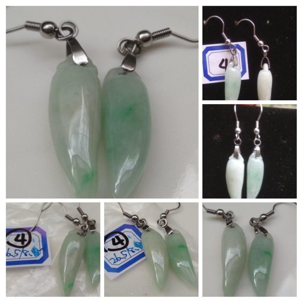 天然玉石辣椒紅火翡翠a貨辣綠正陽綠耳釘耳鈎耳針耳環耳飾珠寶寶石首飾飾品-細節圖3