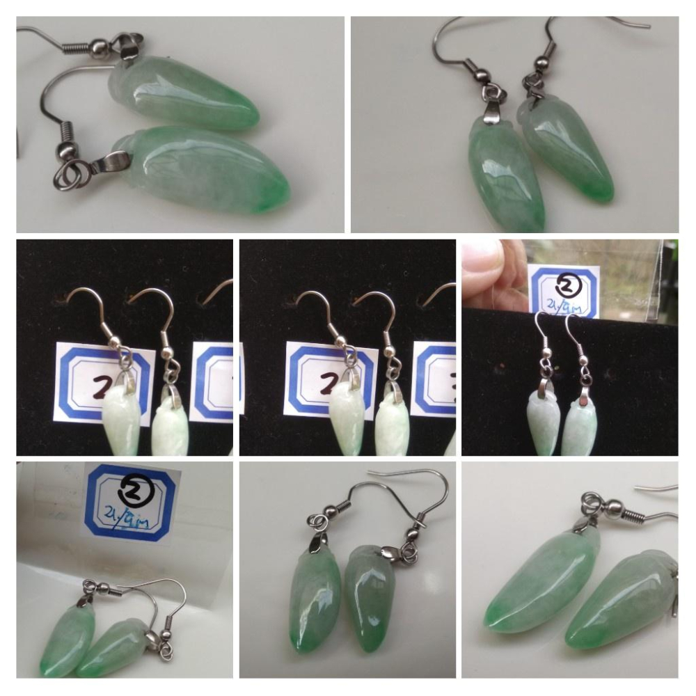 天然玉石辣椒紅火翡翠a貨辣綠正陽綠耳釘耳鈎耳針耳環耳飾珠寶寶石首飾飾品-細節圖4