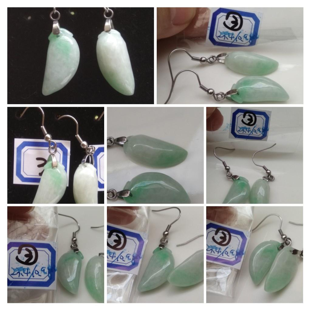 天然玉石辣椒紅火翡翠a貨辣綠正陽綠耳釘耳鈎耳針耳環耳飾珠寶寶石首飾飾品-細節圖5