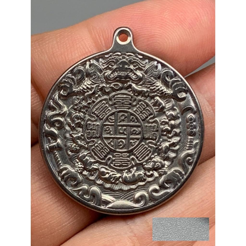 純鈦高精度雕刻十字金剛杵九宮八卦牌墜子吊墜掛件項鍊送銀鍊個性化飾品-細節圖6