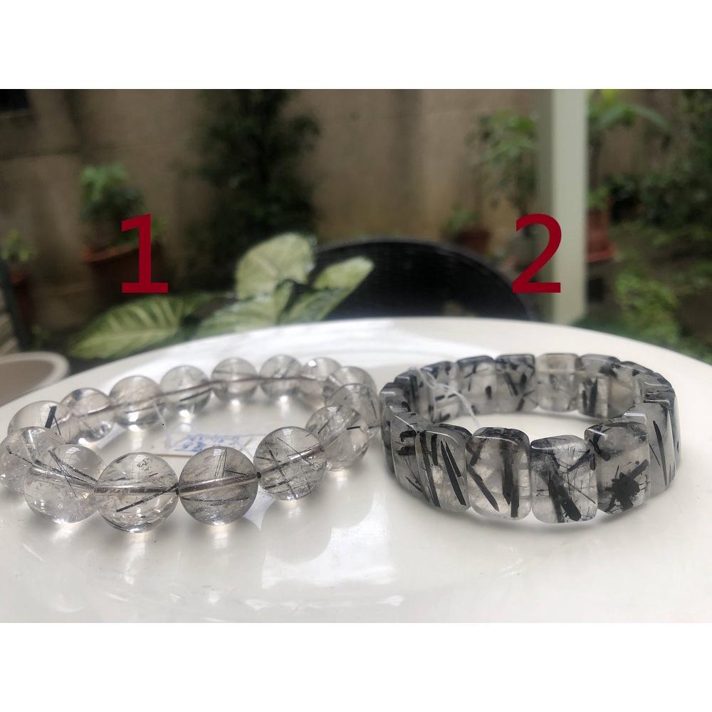 天然水晶黑髮晶黑鈦晶清料板粗絲板鈦手排單圈手牌手鍊手串手環手珠14.8-16mm珠寶首飾飾品-細節圖4