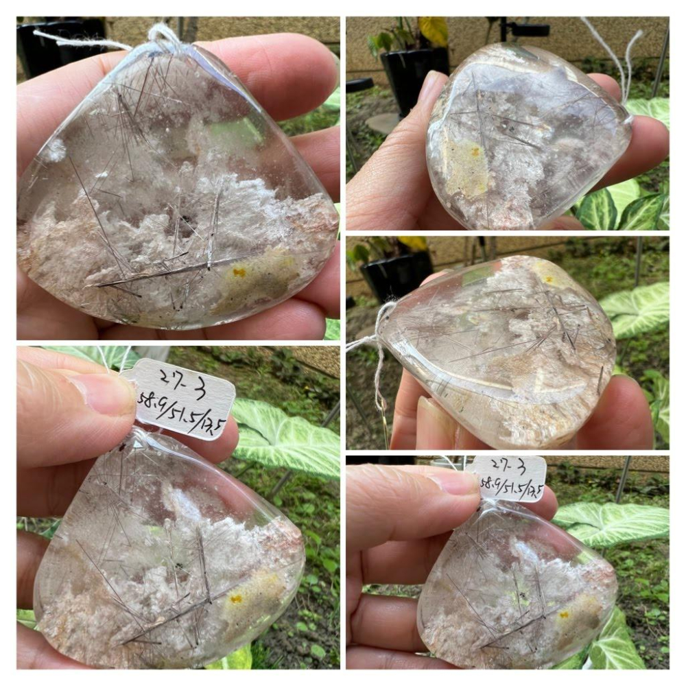 27組超美水晶黑髮幽靈共生白黃綠幽靈晶體超透彩色花幽靈掛墬吊墬墬子項鍊掛件送銀鍊珠寶寶石首飾飾品-細節圖3