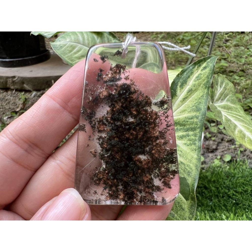 27組超美水晶黑髮幽靈共生白黃綠幽靈晶體超透彩色花幽靈掛墬吊墬墬子項鍊掛件送銀鍊珠寶寶石首飾飾品-細節圖8