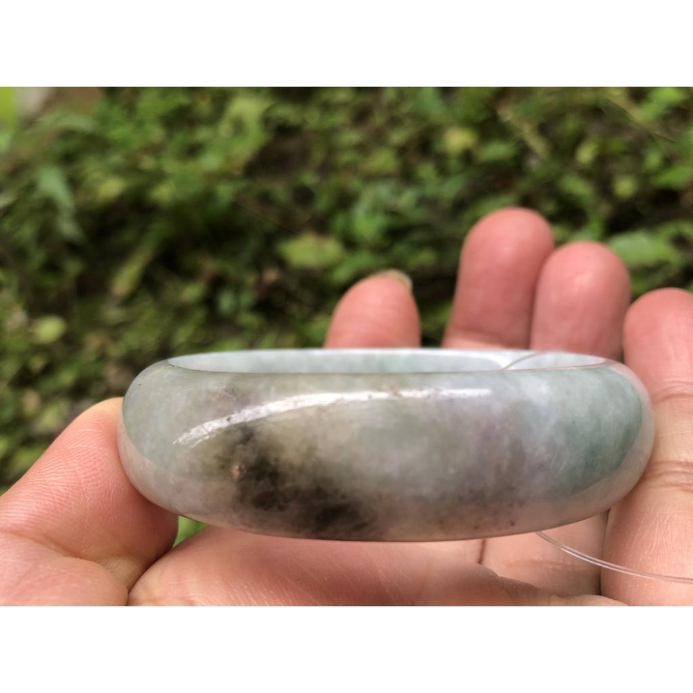 15.6圍小手圍天然玉石翡翠a貨緬甸玉硬玉淡藍紫羅蘭手鐲玉鐲鐲子手環貴妃鐲橢圓鐲-細節圖7
