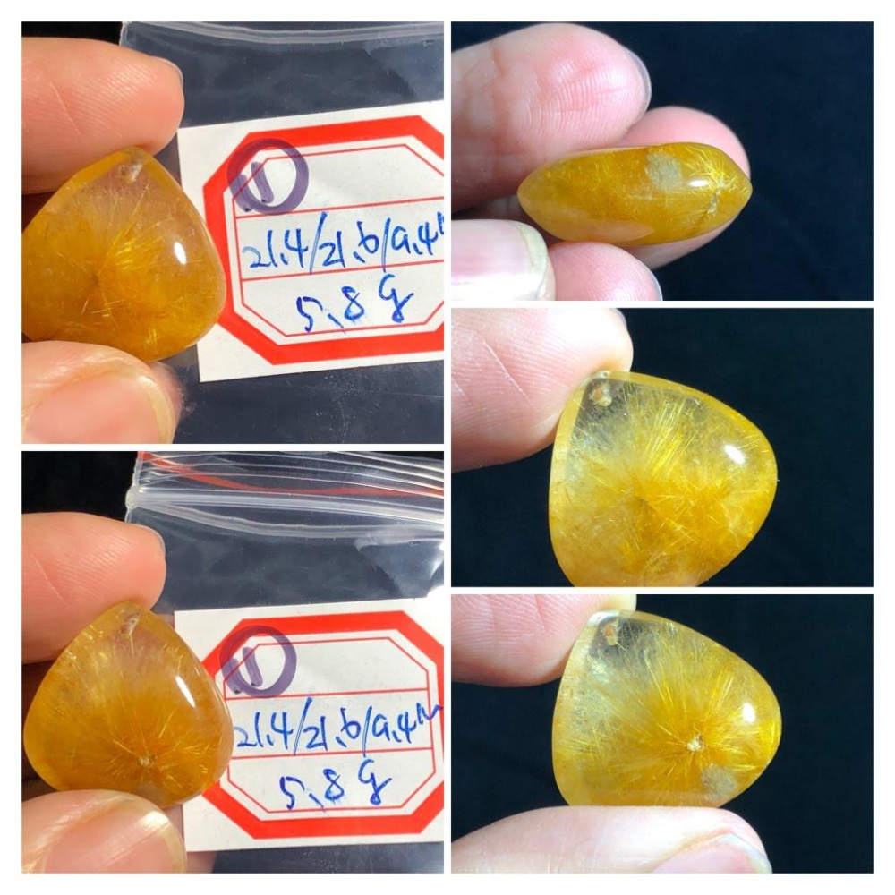 清料滿絲板鈦天然鈦晶金髮晶吊墜掛墜墜子珠寶寶石玉石首飾飾品1-5號-細節圖2