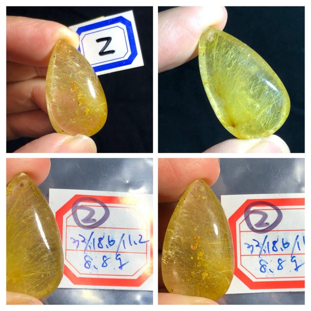 清料滿絲板鈦天然鈦晶金髮晶吊墜掛墜墜子珠寶寶石玉石首飾飾品1-5號-細節圖3