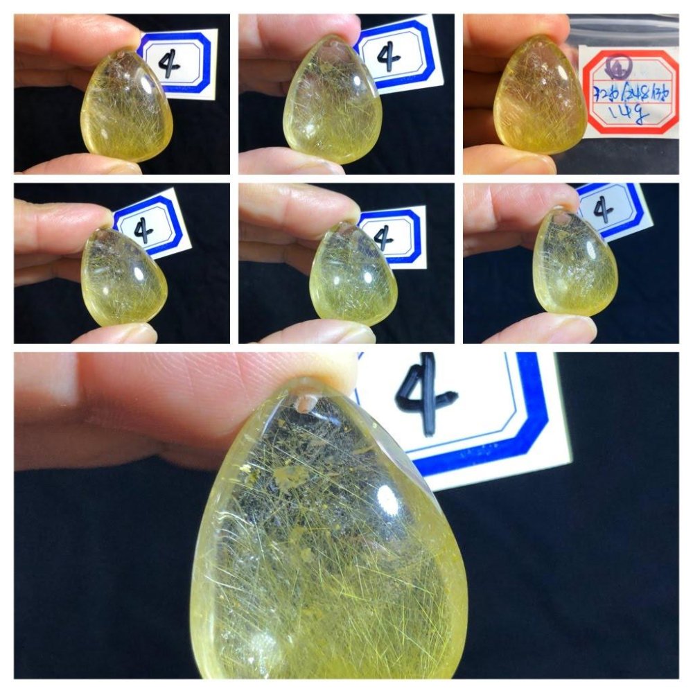 清料滿絲板鈦天然鈦晶金髮晶吊墜掛墜墜子珠寶寶石玉石首飾飾品1-5號-細節圖5