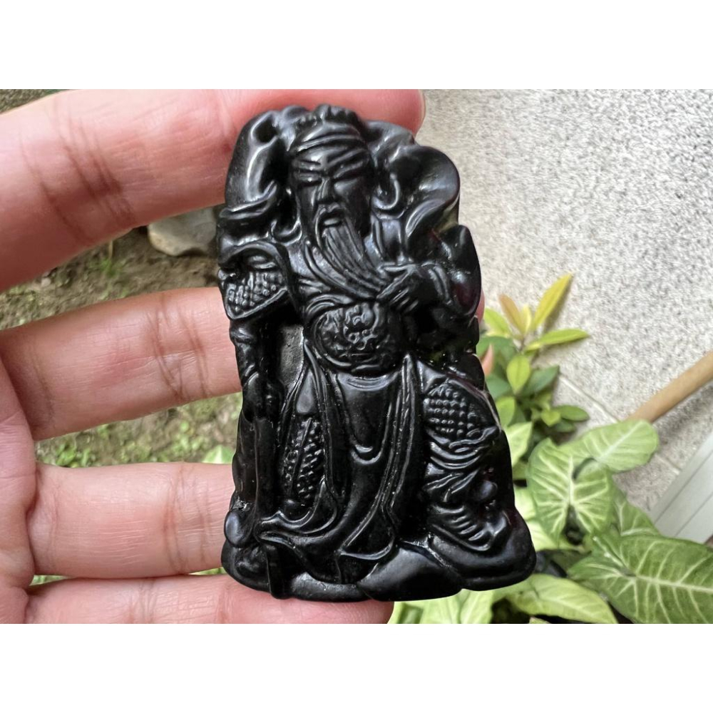 天然正品玉石台灣墨玉蛇紋石武關公關聖帝君帶刀吊墜墬子項鍊玉珮掛件珠寶首飾寶石飾品-細節圖7