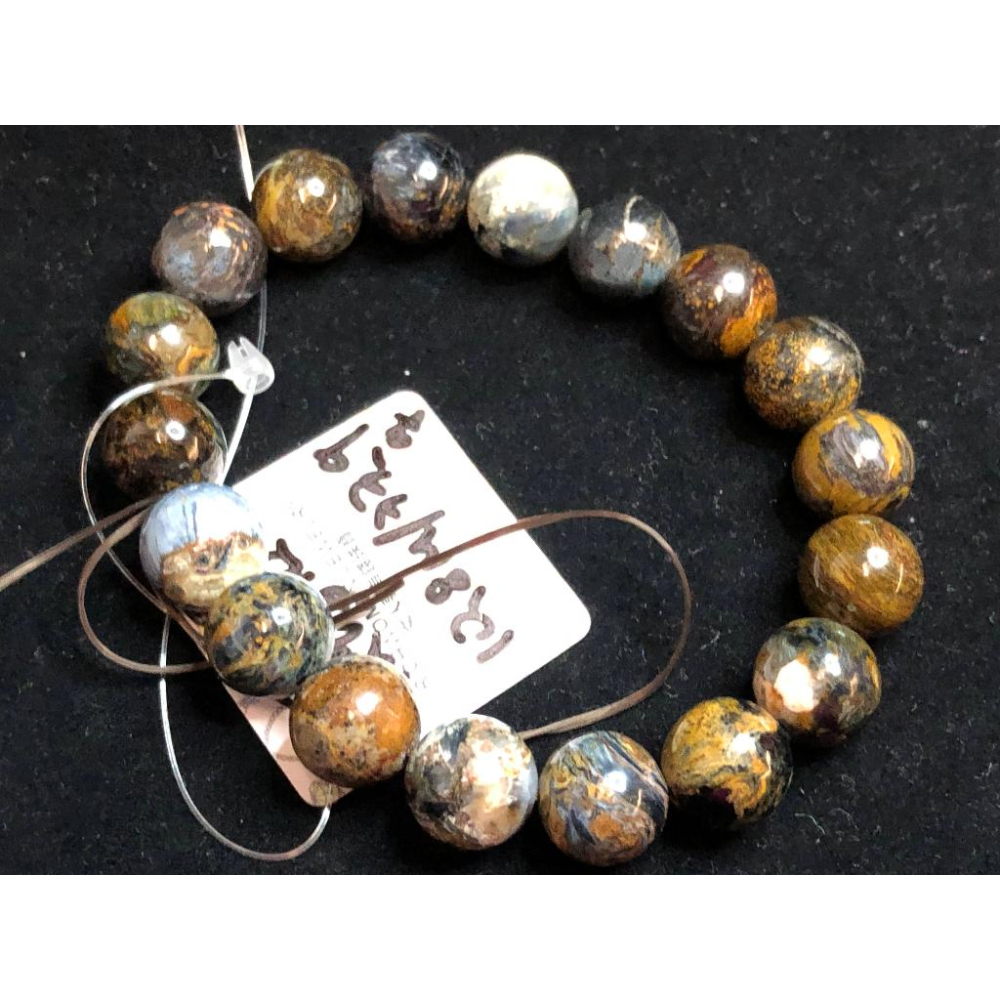 天然莫內星空油畫感強彩色藍彼得石單圈手鍊手珠手串手環10.8mm/33.9g手圍17cm-細節圖2