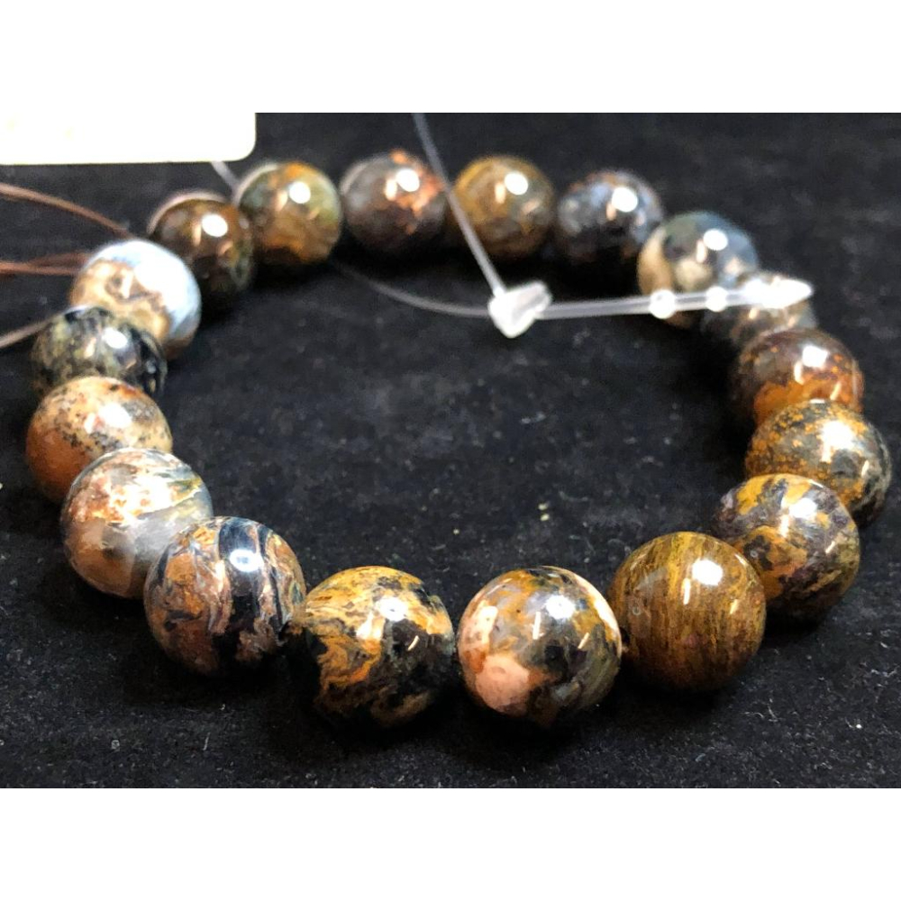 天然莫內星空油畫感強彩色藍彼得石單圈手鍊手珠手串手環10.8mm/33.9g手圍17cm-細節圖6