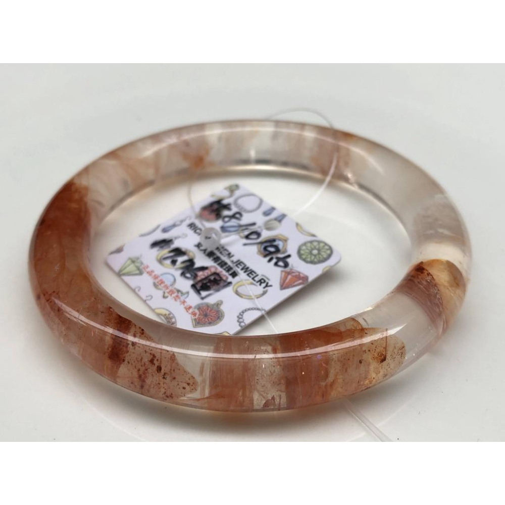 17.76圍美鐲滿絲透料天然紅水晶紅膠花手鐲鐲子玉鐲手環圓條圓骨鐲招財珠寶玉石首飾飾品-細節圖5