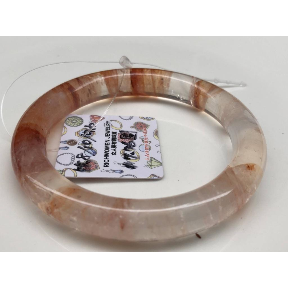 17.76圍美鐲滿絲透料天然紅水晶紅膠花手鐲鐲子玉鐲手環圓條圓骨鐲招財珠寶玉石首飾飾品-細節圖6