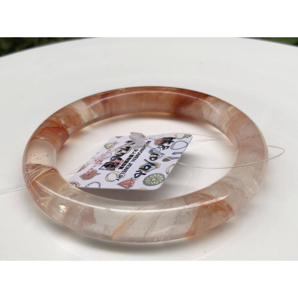 17.76圍美鐲滿絲透料天然紅水晶紅膠花手鐲鐲子玉鐲手環圓條圓骨鐲招財珠寶玉石首飾飾品-細節圖9