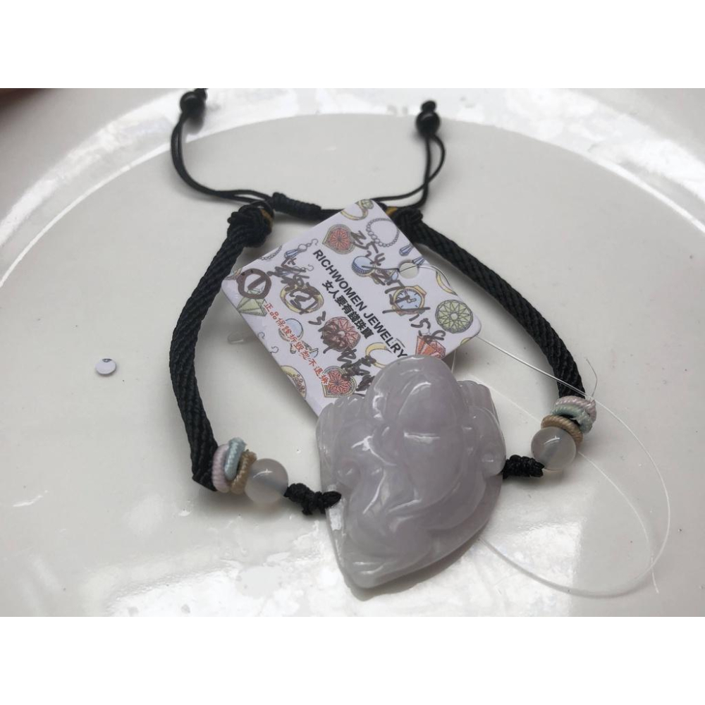 天然玉石緬甸玉翡翠a貨藍水油青紫羅蘭金蟾三腳蟾蜍黃翡蝴蝶手編繩手排手鍊手串手環珠寶玉石首飾飾品數款任選其一-細節圖7