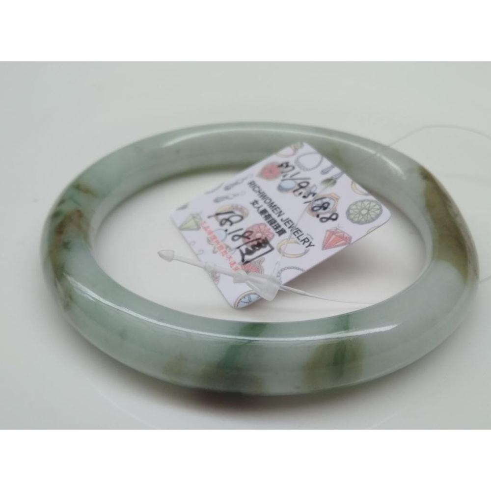 18.18圍天然緬甸玉硬玉翡翠糯種三彩手鐲玉鐲鐲子手環圓骨鐲圓條鐲珠寶玉石首飾飾品-細節圖3