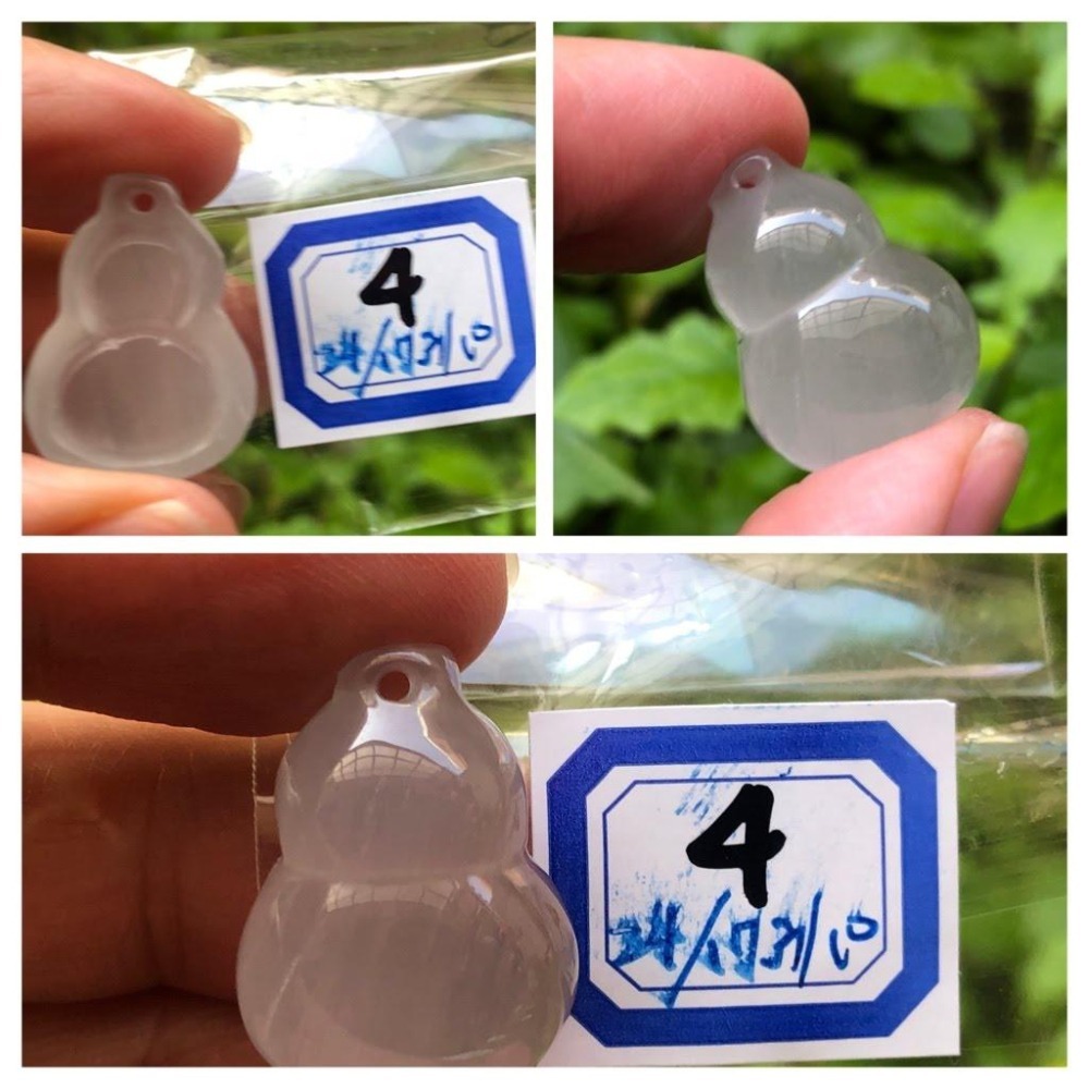 天然水沫玉鈉長石玉水沫子翡翠共生礦葫蘆吊墜飾品配件掛墜墬子玉石冰種玻璃種放光起螢光-細節圖6