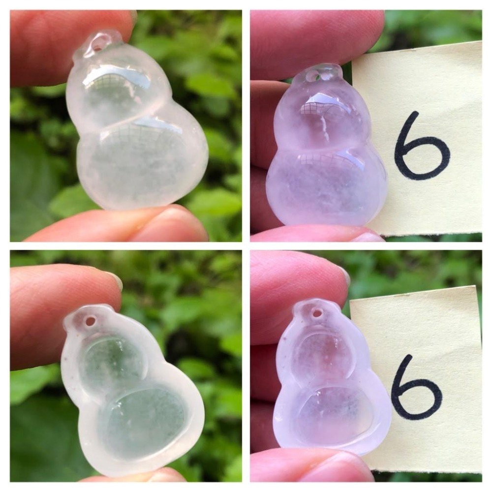 天然水沫玉鈉長石玉水沫子翡翠共生礦葫蘆吊墜飾品配件掛墜墬子玉石冰種玻璃種放光起螢光-細節圖8