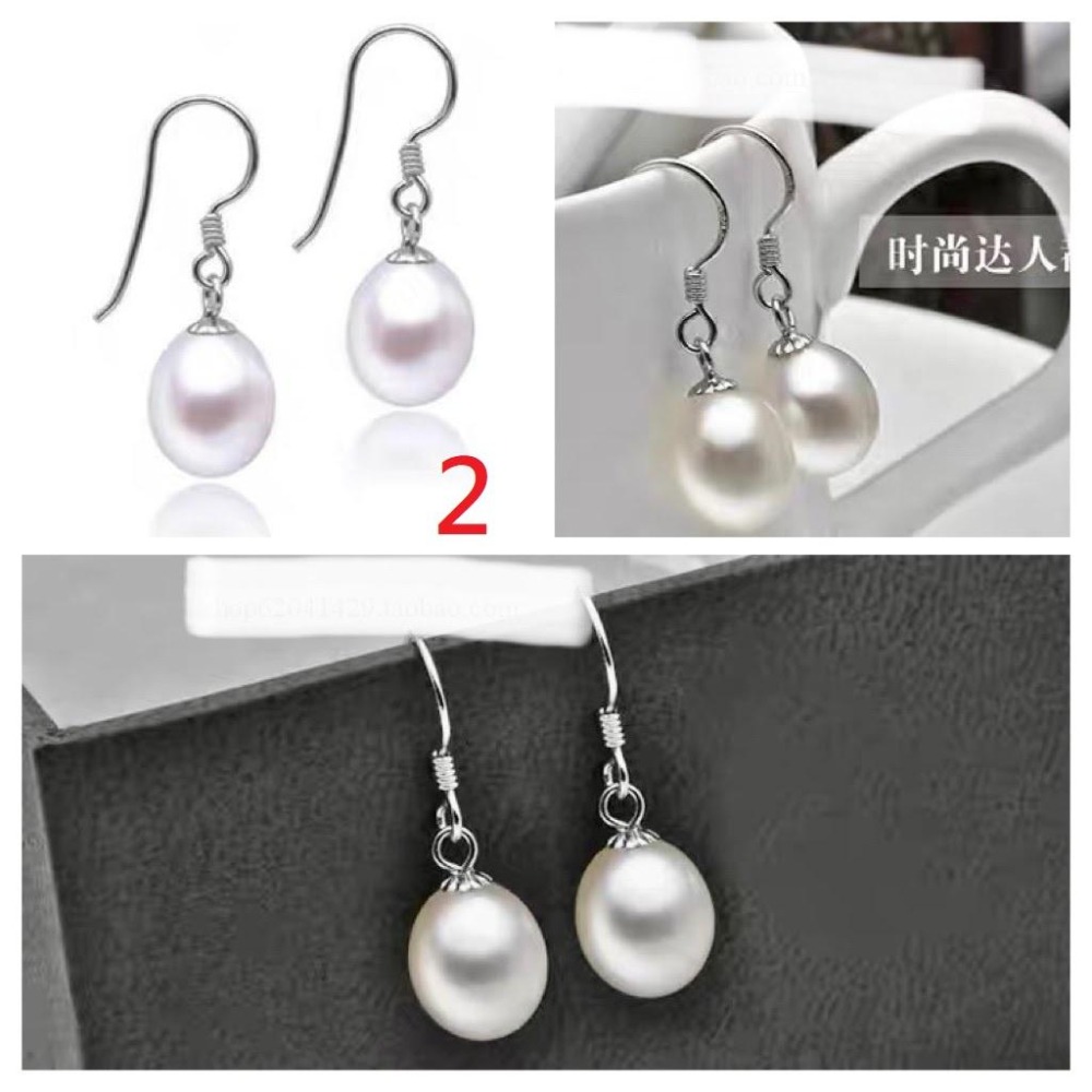 天然淡水珍珠耳釘耳針925純銀正品耳環耳鈎耳飾墜子戒指飾品套組珠寶玉石首飾飾品-細節圖4