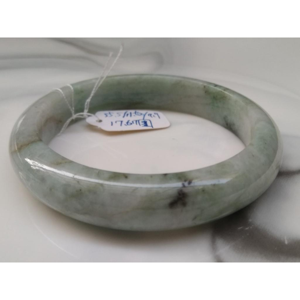 17.67圍瑕疵特惠天然玉石翡翠a貨緬甸玉硬玉三彩冰糯種辣綠飄花手鐲玉鐲鐲子手環福鐲平安鐲珠寶玉石首飾飾品-細節圖2