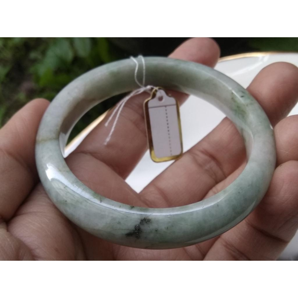 17.67圍瑕疵特惠天然玉石翡翠a貨緬甸玉硬玉三彩冰糯種辣綠飄花手鐲玉鐲鐲子手環福鐲平安鐲珠寶玉石首飾飾品-細節圖9