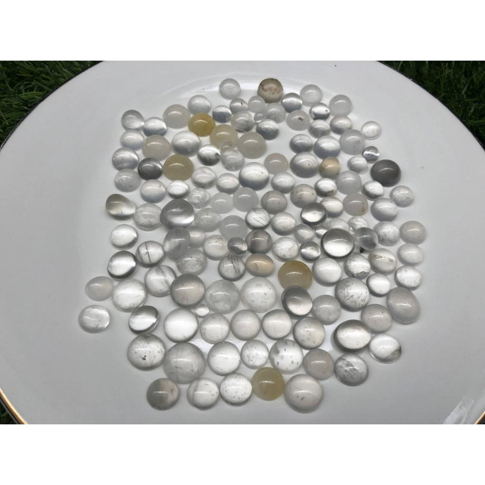 一手131顆蛋面純天然玉石水沫玉冰種玻璃種放光蛋面裸石做成玉戒水沫子漲勢可期翡翠共生礦鈉長石-細節圖6