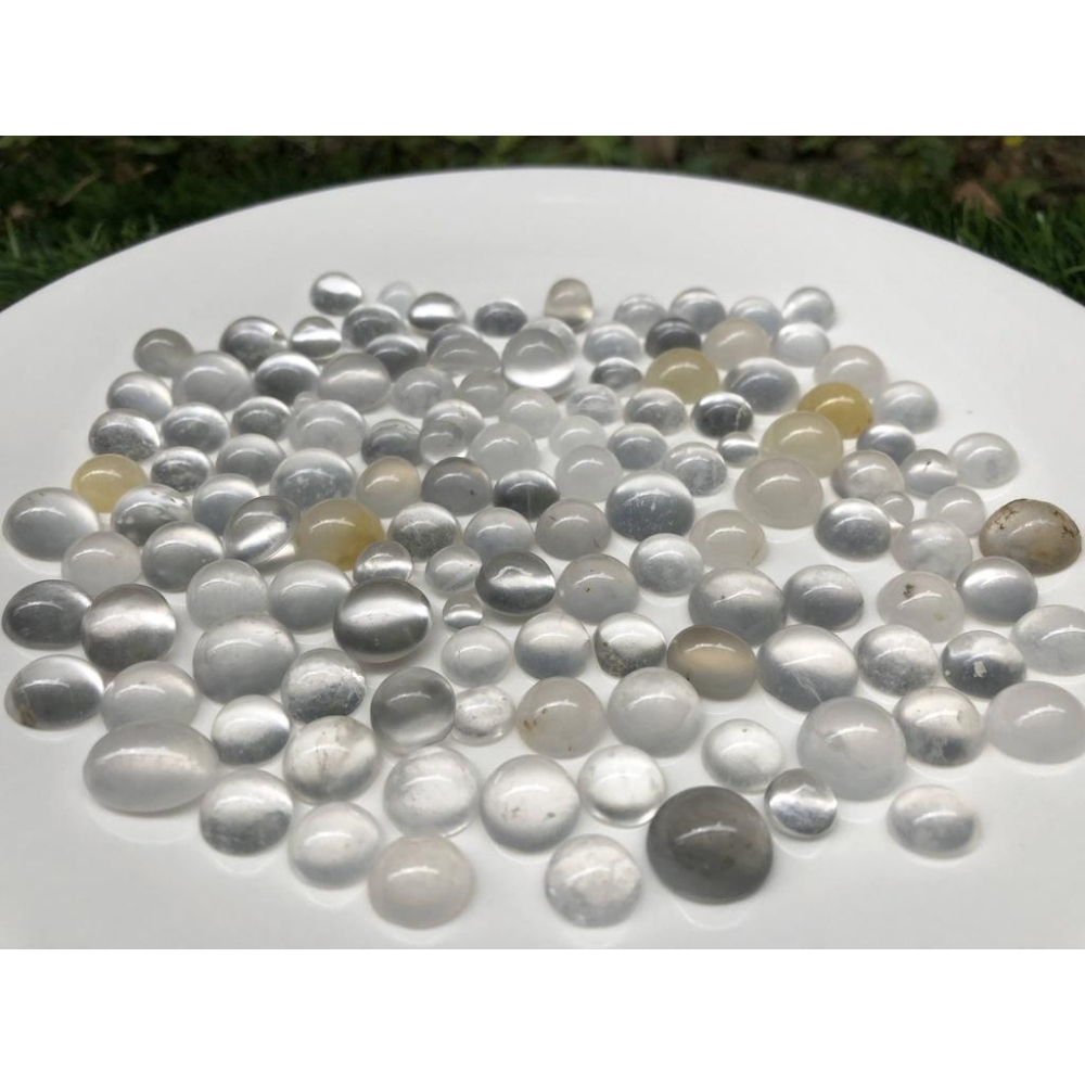 一手131顆蛋面純天然玉石水沫玉冰種玻璃種放光蛋面裸石做成玉戒水沫子漲勢可期翡翠共生礦鈉長石-細節圖9