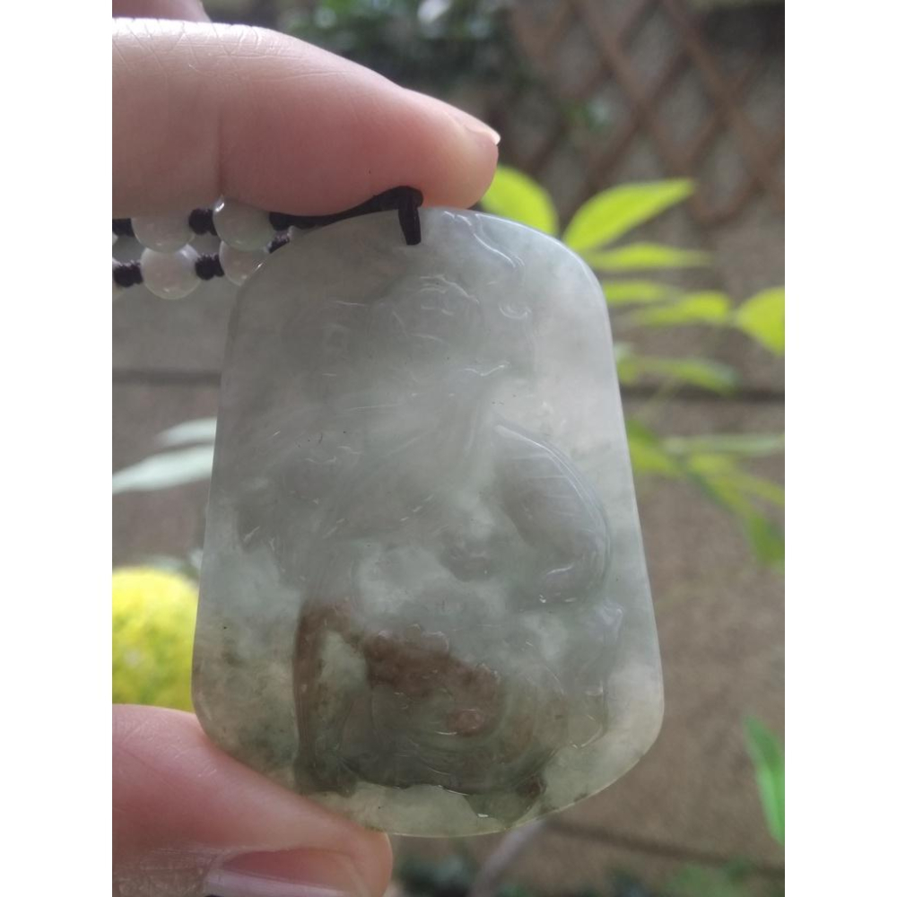 天然A貨翡翠緬甸玉冰糯種三彩涅磐重生鳳凰掛件吊墬墬子項墬掛墬項鍊配珠鍊53.6*40.7*7.9mm珠寶玉石首飾飾品-細節圖7