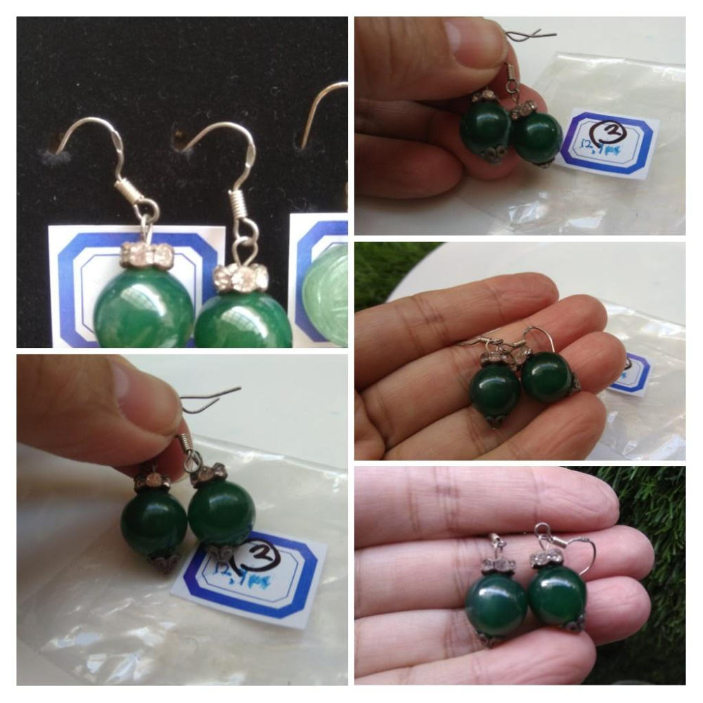 天然玉石和闐玉碧玉滿綠漢白玉耳釘耳鈎耳針耳環耳飾珠寶寶石首飾飾品-細節圖5