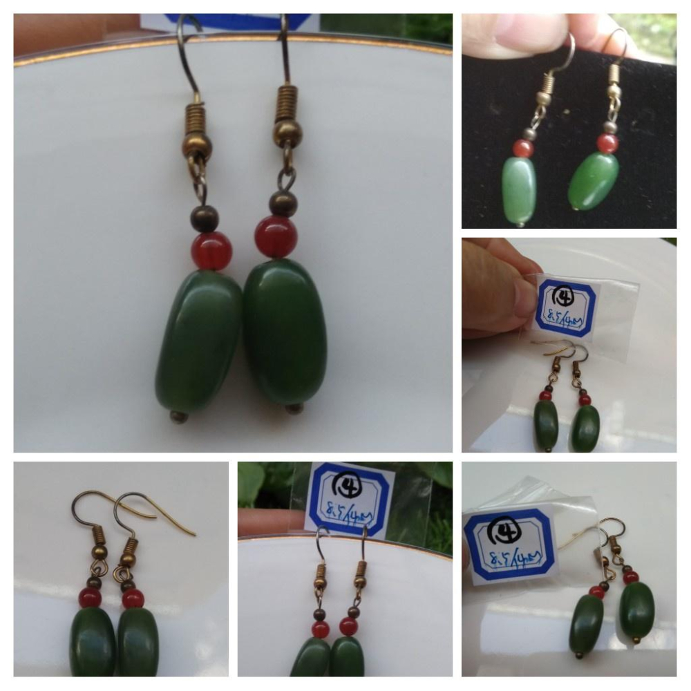 天然玉石和闐玉碧玉滿綠漢白玉耳釘耳鈎耳針耳環耳飾珠寶寶石首飾飾品-細節圖7