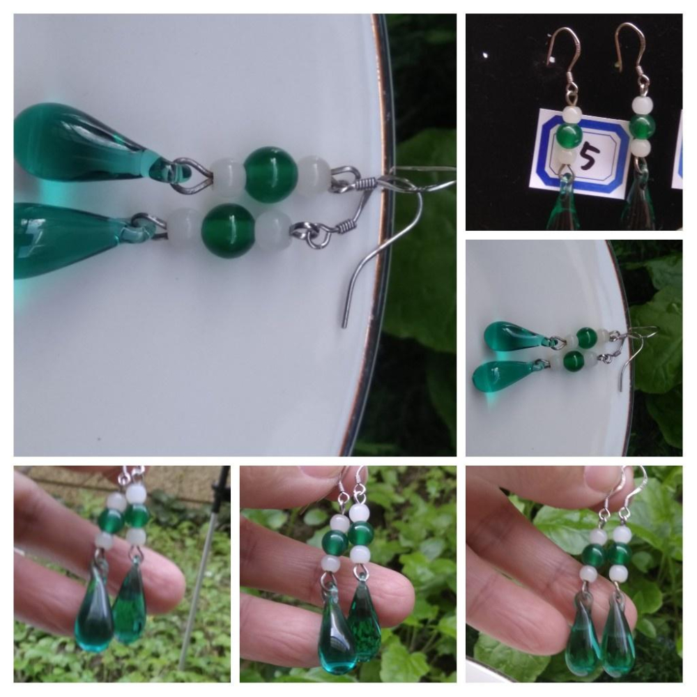 天然貝殼琉璃綠玉髓水晶簇白玉髓東陵玉耳釘耳鈎耳針耳環耳飾珠寶寶石首飾飾品-細節圖6