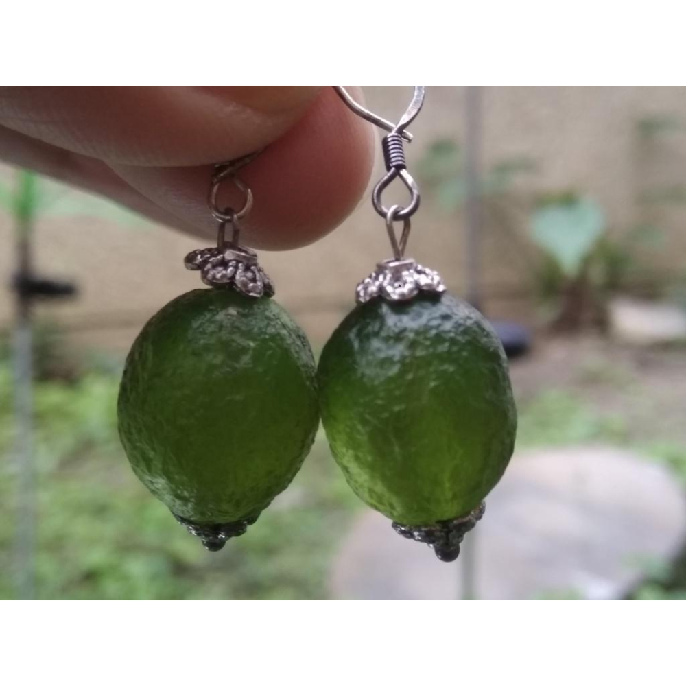 天然水晶紅石榴石葡萄多子多福氣/捷克隕石耳釘耳鈎耳針耳環耳飾珠寶寶石首飾飾品-細節圖6