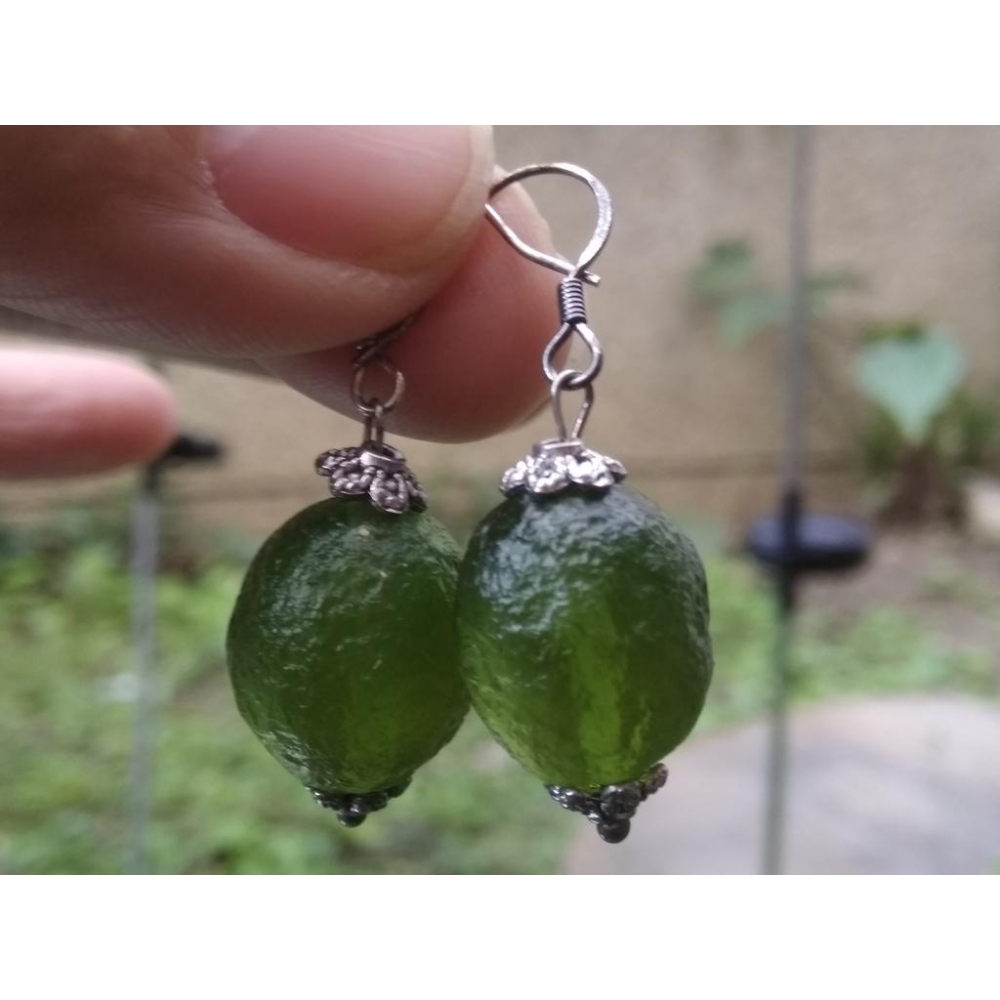 天然水晶紅石榴石葡萄多子多福氣/捷克隕石耳釘耳鈎耳針耳環耳飾珠寶寶石首飾飾品-細節圖7