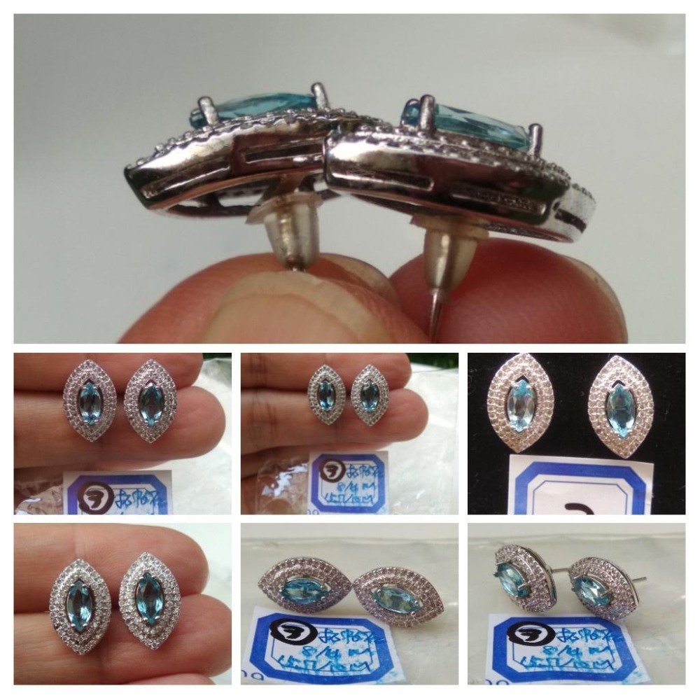 天然水晶紅石榴石拉長石灰月光石拓帕石紅紋石西瓜碧璽耳釘耳鈎耳針耳環耳飾珠寶寶石首飾飾品-細節圖4