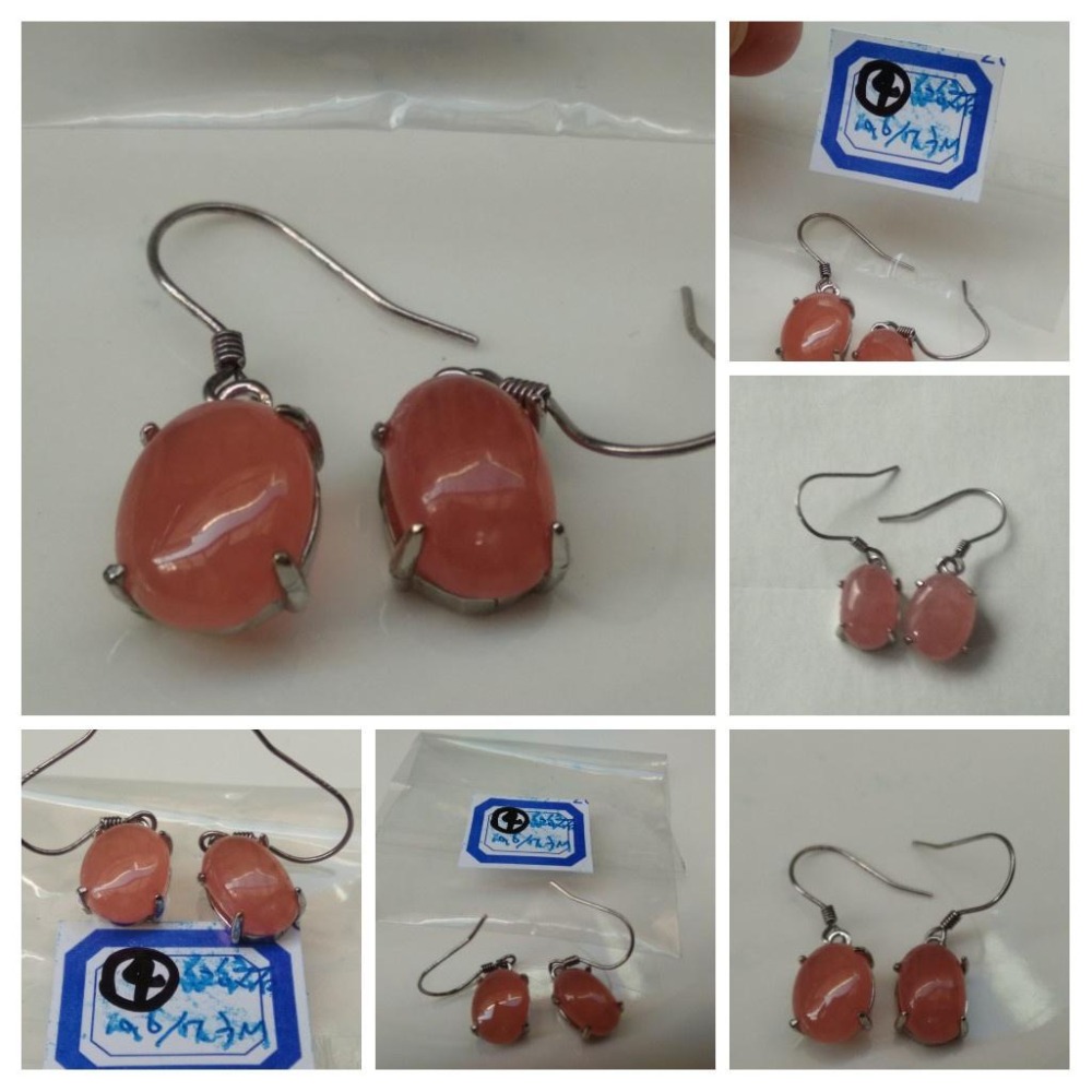 天然水晶紅石榴石拉長石灰月光石拓帕石紅紋石西瓜碧璽耳釘耳鈎耳針耳環耳飾珠寶寶石首飾飾品-細節圖5